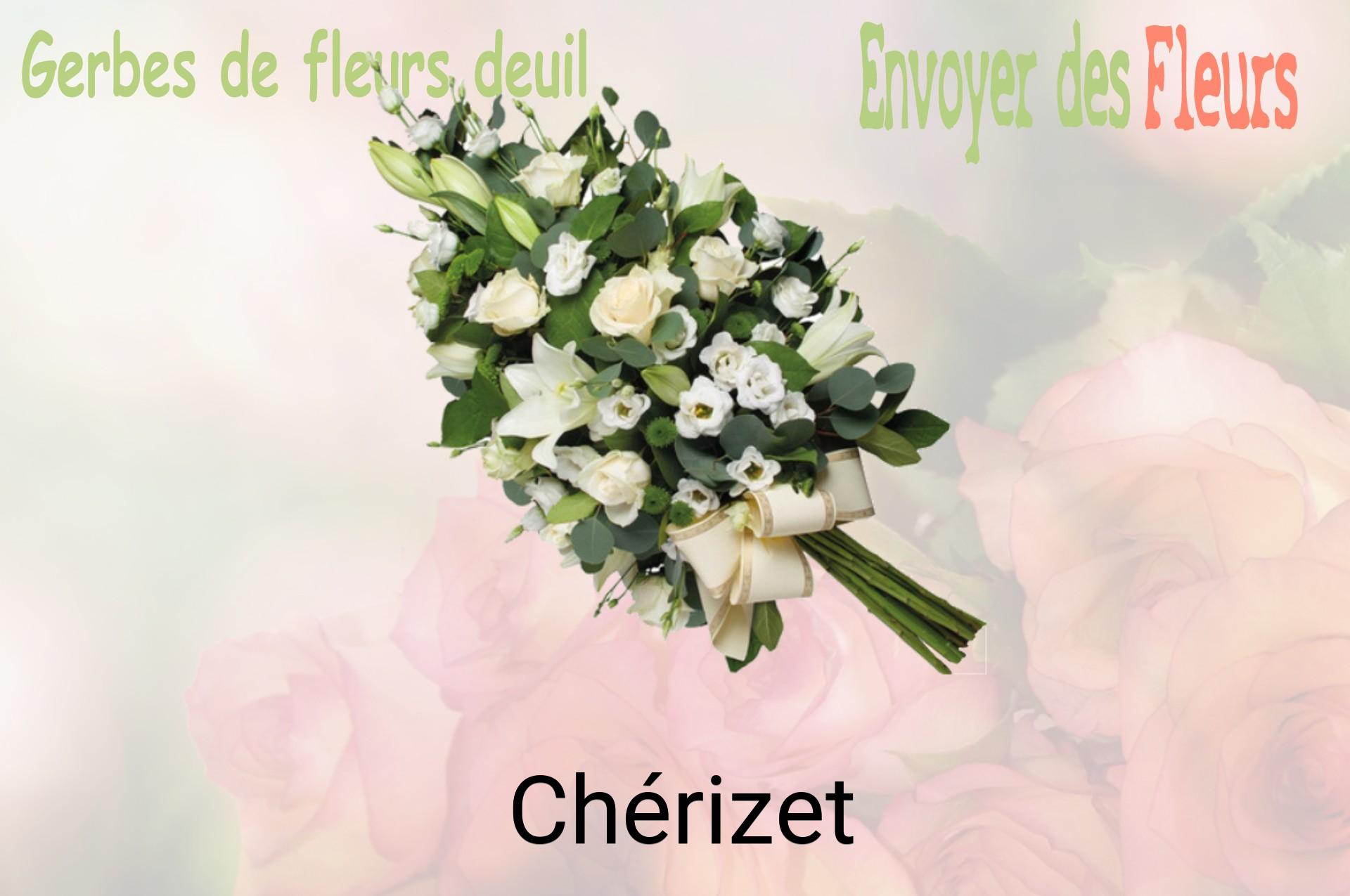 Gerbe de fleurs de deuil livrée à Chérizet